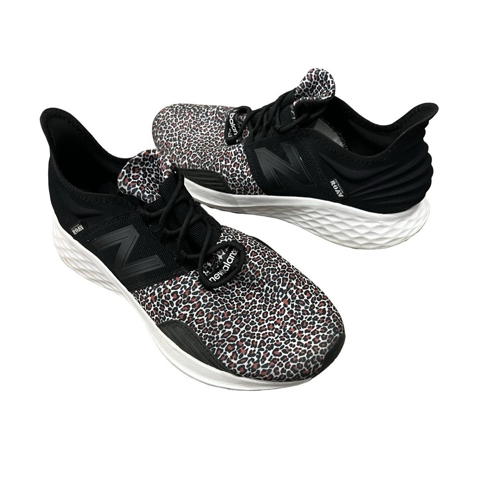 New Balance Fresh Foam Roav Womens Size 10 B Black Leopard Running Sneaker Shoes